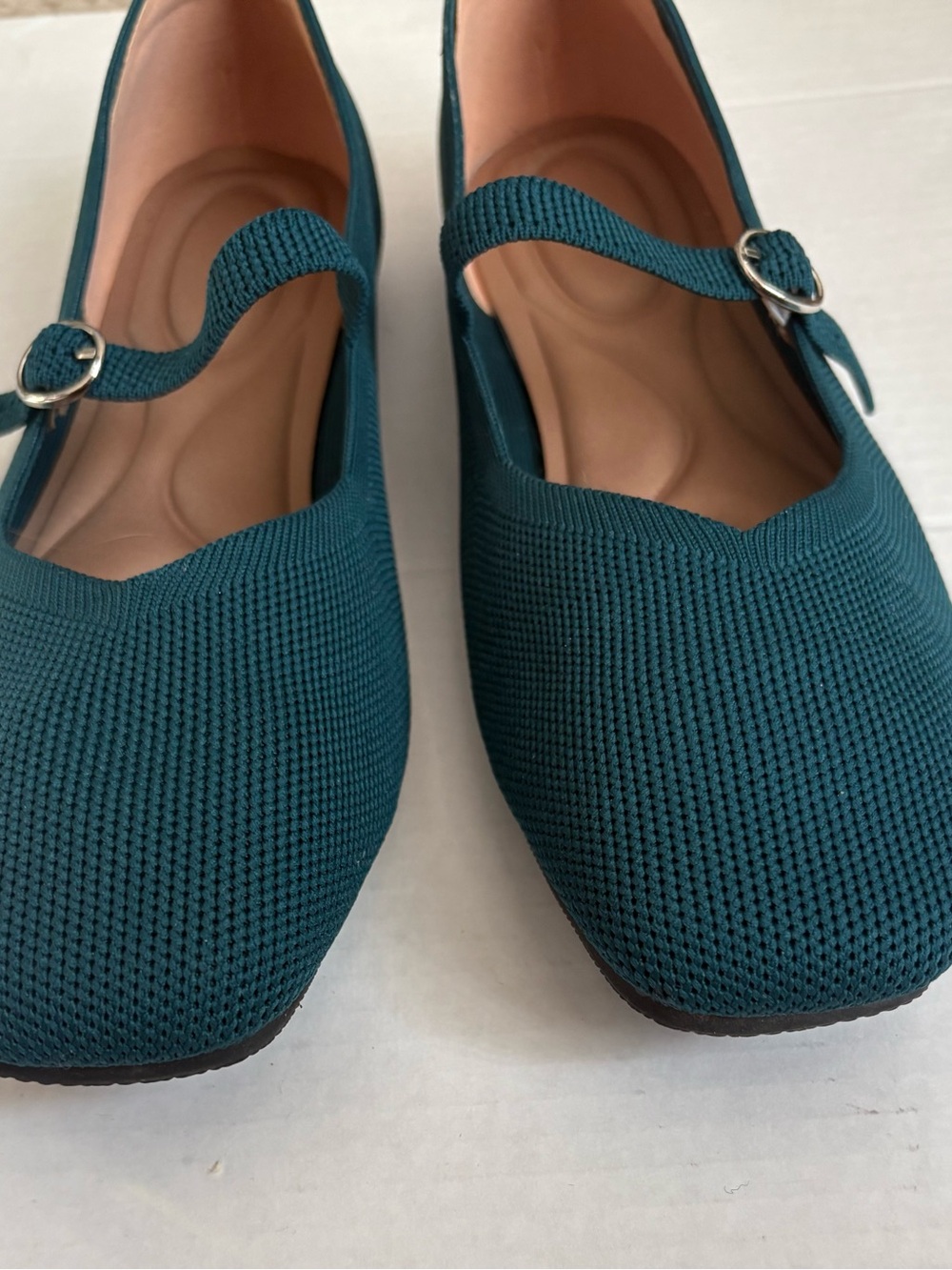 Unbranded Women’s Sz 44 Teal Green Mesh comfort cushioned Mary Jane Flats - Picture 5 of 9